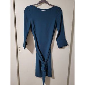 H&M Teal Dress with Tie Belt Size 2